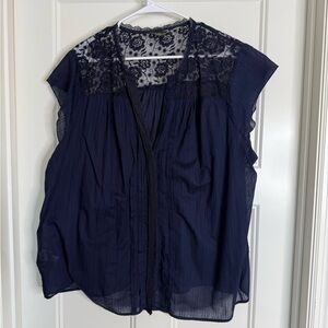 Women’s Eddie Bauer Navy Blouse, 3X